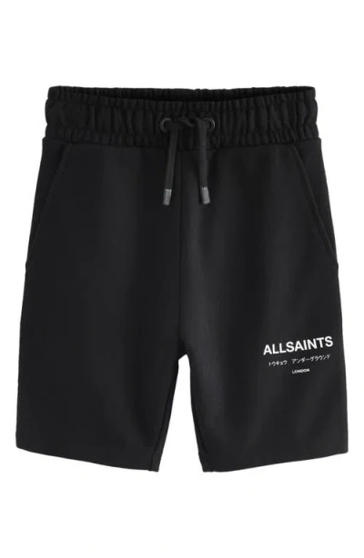 Smallsaints By Allsaints Kids' Underground Logo Graphic Sweat Shorts In Black