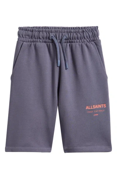 Smallsaints By Allsaints Kids' Underground Logo Sweat Shorts In Blue