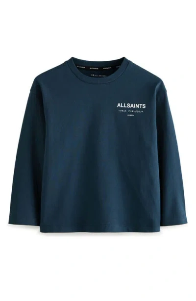 Smallsaints By Allsaints Kids' Underground Oversize Long Sleeve Graphic T-shirt In Blue