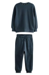 Smallsaints By Allsaints Kids' Waffle Knit Sweatshirt & Joggers Set In Navy