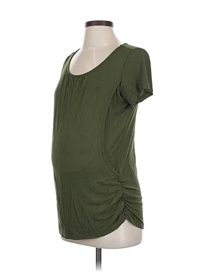 Pre-owned Smallshow Short Sleeve Top Green Scoop Neck Tops
