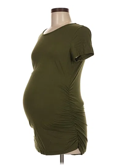 Pre-owned Smallshow Short Sleeve Top Green Scoop Neck Tops