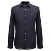 Smart And Joy Men's Long-sleeved Shirt With Double And Removable Collar - Black In Black