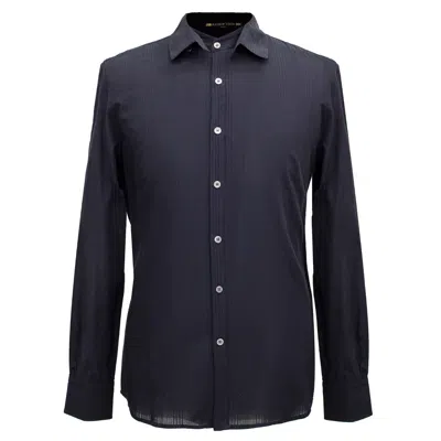Smart And Joy Men's Long-sleeved Shirt With Double And Removable Collar - Black