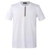 Smart And Joy Men's Thin Trim On Collar T-shirt- White In White