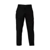 Smart And Joy Men's Tapered Front Fold Troucers - Black In Black