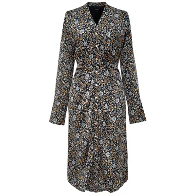 Smart And Joy Women's Art-deco Print Shirt-dress In Black/yellow