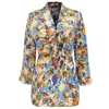 Smart And Joy Women's Ascot-tie Blouse And Abstract Print -blue In Blue