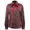 Smart And Joy Women's Ascot Tie Print Shirt - Red In Red
