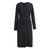 Smart And Joy Women's Bat Sleeves And V-neck Dress - Black In Black