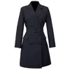 Smart And Joy Women's Blue Belted Tailor Coat - Navy In Black