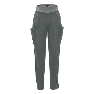Smart And Joy Women's Bi-material Tapered Pants - Green