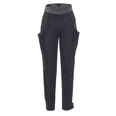 Smart And Joy Women's Bi-material Tapered Pants - Grey