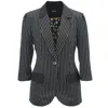 Smart And Joy Women's Black Bi-material Striped Jacket In Black
