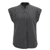 Smart And Joy Women's Black Bi-material Striped Shirt In Black