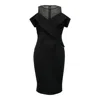 Smart And Joy Women's Black Bobycon Sleeveless Structured Bardot Dress In Black