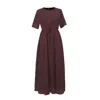 Smart And Joy Women's Black Midi Tunic Dress With Drawstring Belt And Polka Dot Print In Black