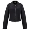 Smart And Joy Women's Black Minimalist Front Zipper Crop Jacket In Black