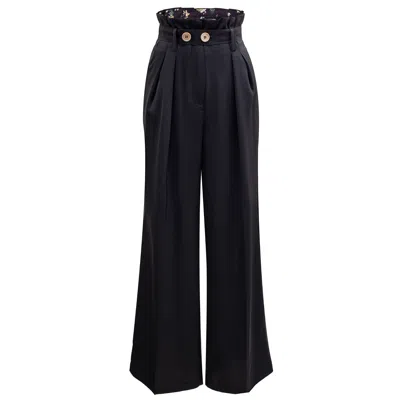 Smart And Joy Women's Black Pleats Straight Trousers
