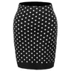 Smart And Joy Women's Black Polka Dots Knitted Mini Skirt In Black