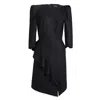 Smart And Joy Women's Black Suede Structured Tailor Dress In Black