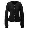 Smart And Joy Women's Black Textured Knit Cardigan In Black