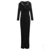 Smart And Joy Women's Black Textured Velvet V-neck Maxi Dress In Black