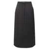 Smart And Joy Women's Black Trapeze Skirt With Open Back Panel In Black