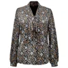 Smart And Joy Women's Blue Ascot-tie Blouse And Art-deco Print In Blue