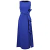 Smart And Joy Women's Blue Asymmetric Ruffle Panel Dress In Blue