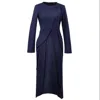 Smart And Joy Women's Blue Asymmetric Structural Lines Dress - Navy In Blue