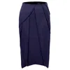 Smart And Joy Women's Blue Asymmetric Structural Lines Skirt - Navy In Blue