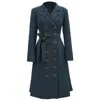 Smart And Joy Women's Blue Double Buttoning Tailor Coat In Blue