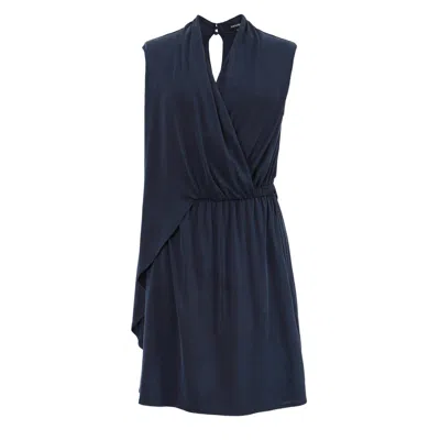 Smart And Joy Women's Blue Drapy Asymmetrical Dress