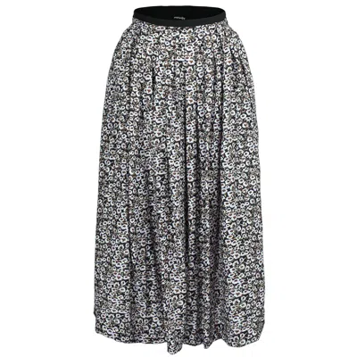 Smart And Joy Women's Blue Flared Printed Skirt With Elastic Waistband In Multi