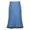 Smart And Joy Women's Blue Lace Trimming Pleated Skirt In Blue