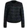 Smart And Joy Women's Blue Minimalist Tartan Crop Jacket In Blue