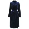 Smart And Joy Women's Blue Velvet Wrap Dress - Navy In Blue
