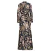 Smart And Joy Women's Bohemian Feather Print Maxi Dress