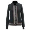 Smart And Joy Women's Brown Cardigan With Contrasting Edges- Black And Coffee In Brown