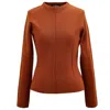 Smart And Joy Women's Brown Relief Line Jumper - Rust In Brown