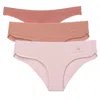 Smart And Joy Women's Brown / Rose Gold Velvet Petal Pack Of Three Seamless Fine & Comfortable Panties