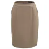 Smart And Joy Women's Brown Straight Skirt With Stitched Folds In Brown