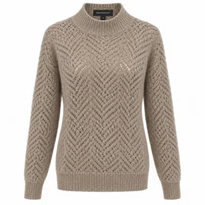Smart And Joy Women's Brown Wool-blend Jumper With A High Neck