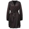 Smart And Joy Women's Brown Wrap Effect Glitter Dress - Bronze In Brown