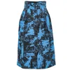 SMART AND JOY WOMEN'S BUTTONED STRAIGHT SKIRT IN COTTON - BLUE