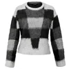 Smart And Joy Women's Check Pattern Oversize Jumper - Grey In Grey