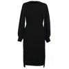 Smart And Joy Women's Chiffon Sleeves Tailor Dress - Black In Black