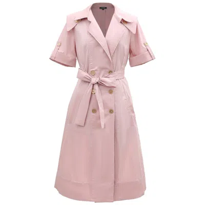 Smart And Joy Women's Cotton Trench Coat Dress - Rose Gold