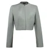 Smart And Joy Women's Crop Bolero Minimalist Blazer - Grey In Gray